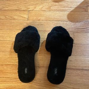 Black Ugg slide slippers, size 7, worn once